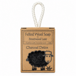 【新款】新西兰Bruntwood Lane Charcoal Detox  羊毛毡羊毛皂100g  竹炭净化款
